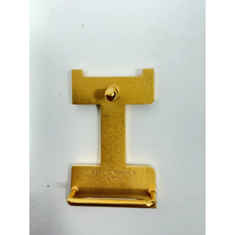 Authentic HERMES H Logo Reversible Belt Strap Blue Gold Tone Buckle Kit 85
